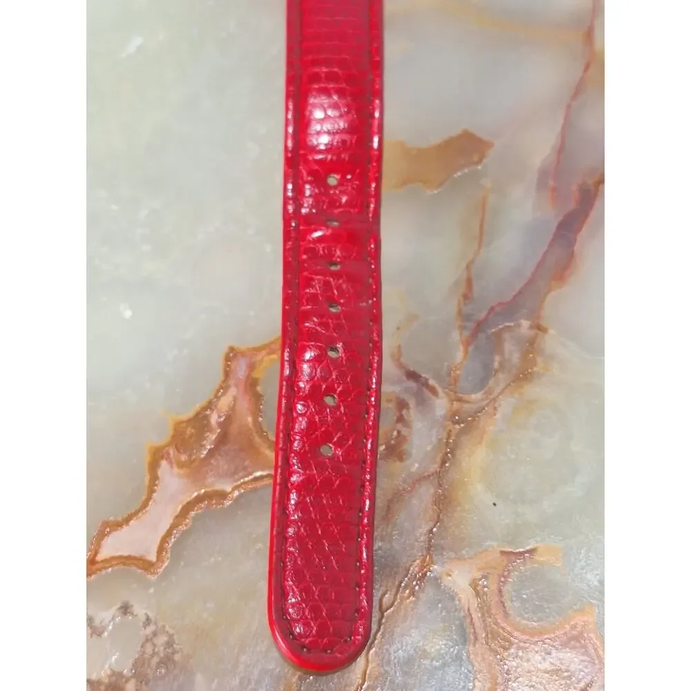 Disney Mickey Mouse Red Strap Quartz Watch MK1018B Accutime Runs Great!